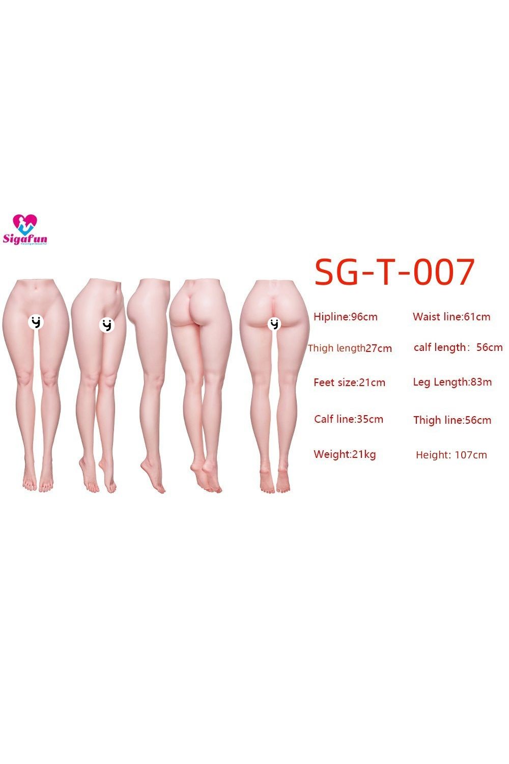 SG-T-007 Isabel  全矽膠半身腿模 21 kg