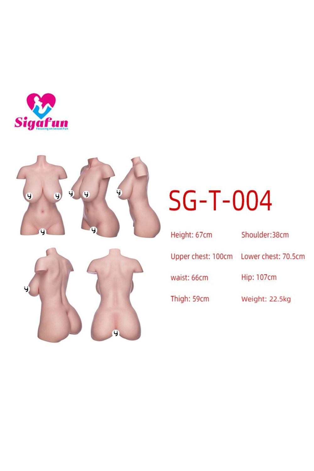 SG-T-004 Rebecca 全矽膠半身軀幹娃娃 22.5 kg